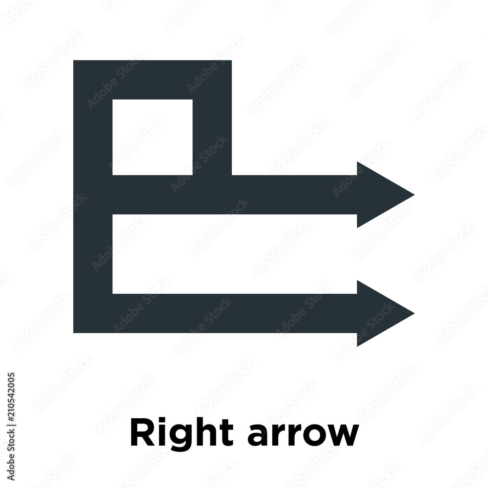 Right arrow icon vector sign and symbol isolated on white background, Right arrow logo concept Right arrow icon vector sign and symbol isolated on white background, Right arrow logo concept