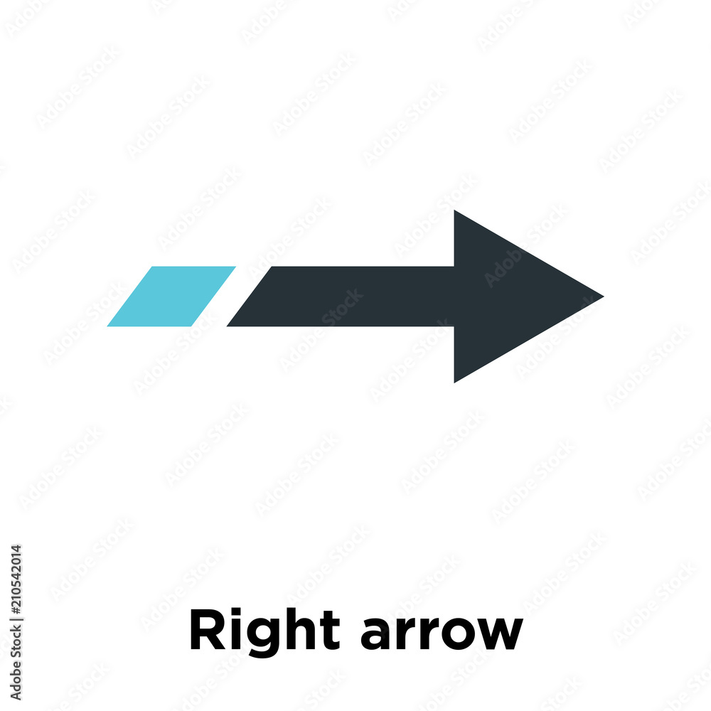 Right arrow icon vector sign and symbol isolated on white background ...
