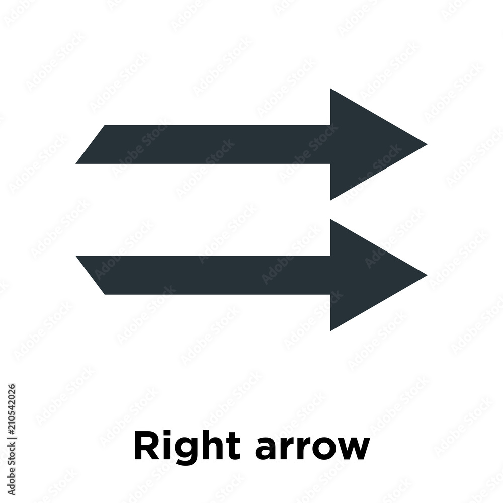 Fototapeta premium Right arrow icon vector sign and symbol isolated on white background, Right arrow logo concept