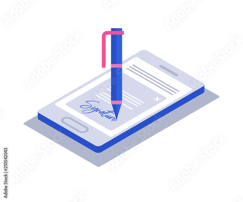 Digital signature. Creative people collection.