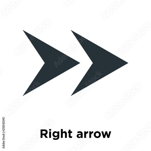 Free Download Right arrow icon vector sign and symbol isolated on white background, Right arrow logo concept - GFXLoad