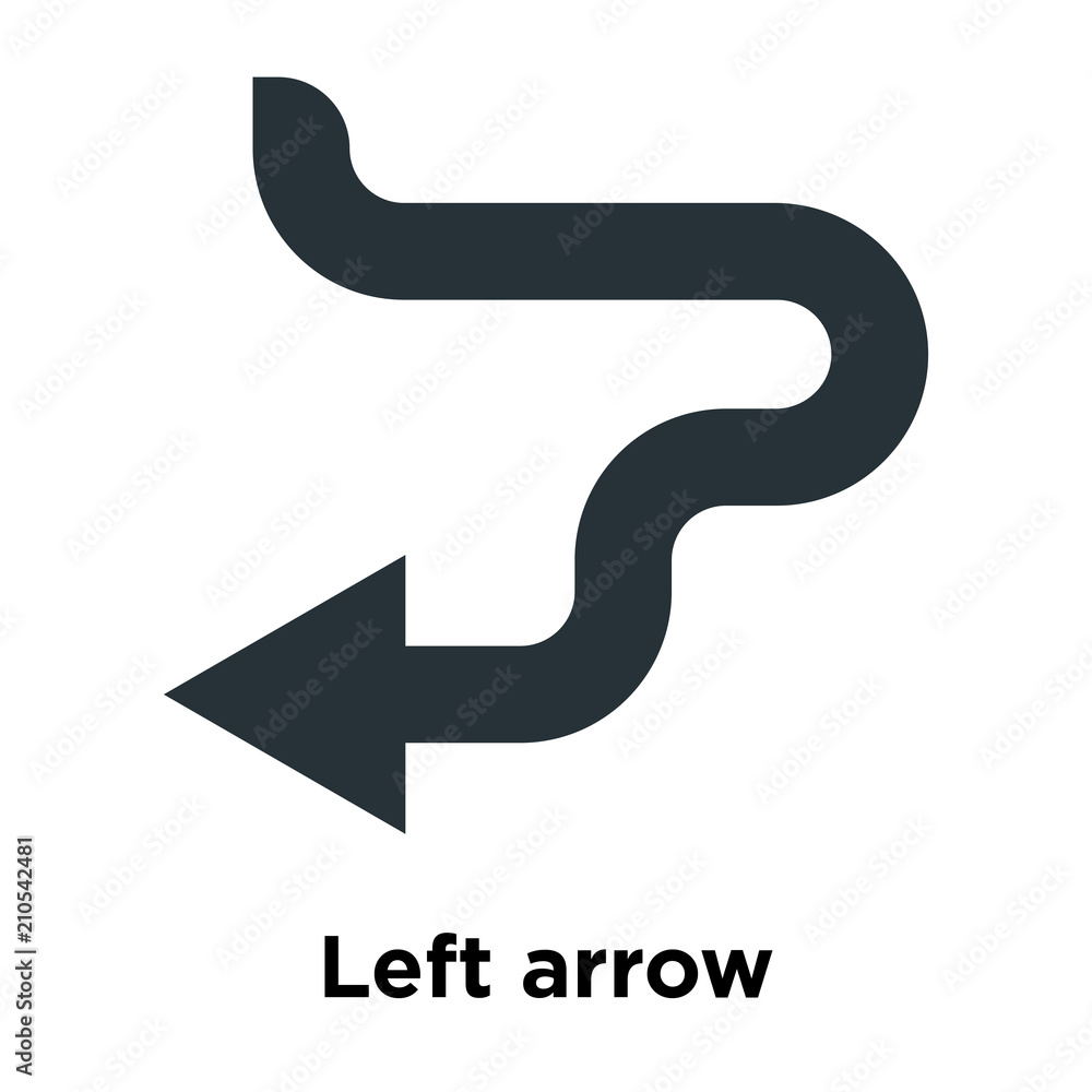 Left arrow icon vector sign and symbol isolated on white background, Left arrow logo concept Left arrow icon vector sign and symbol isolated on white background, Left arrow logo concept