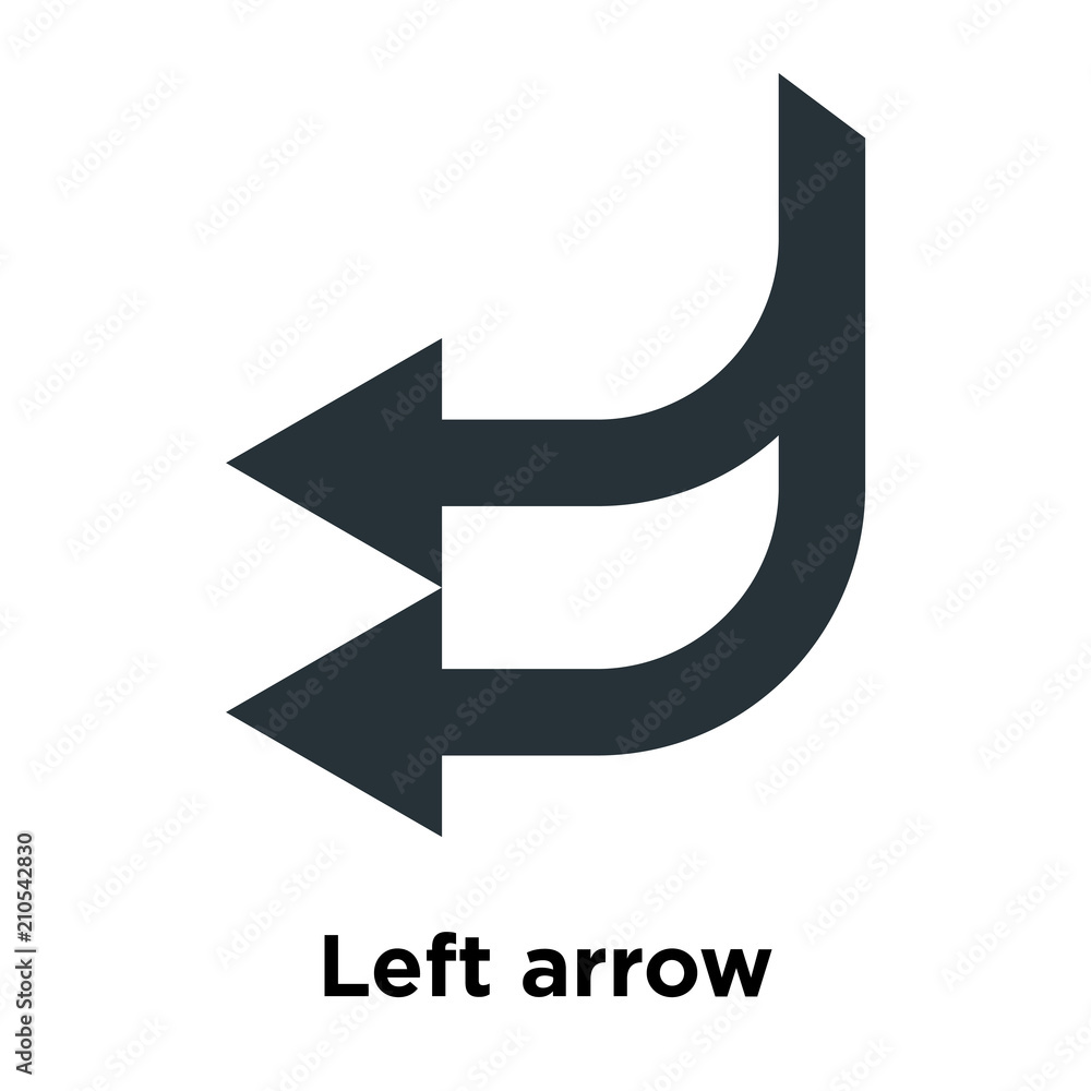 Left arrow icon vector sign and symbol isolated on white background, Left arrow logo concept Left arrow icon vector sign and symbol isolated on white background, Left arrow logo concept
