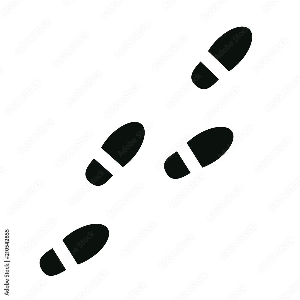 Shoe footprints. Isolated on white background. Vector illustration. Shoe footprints. Isolated on white background. Vector illustration.