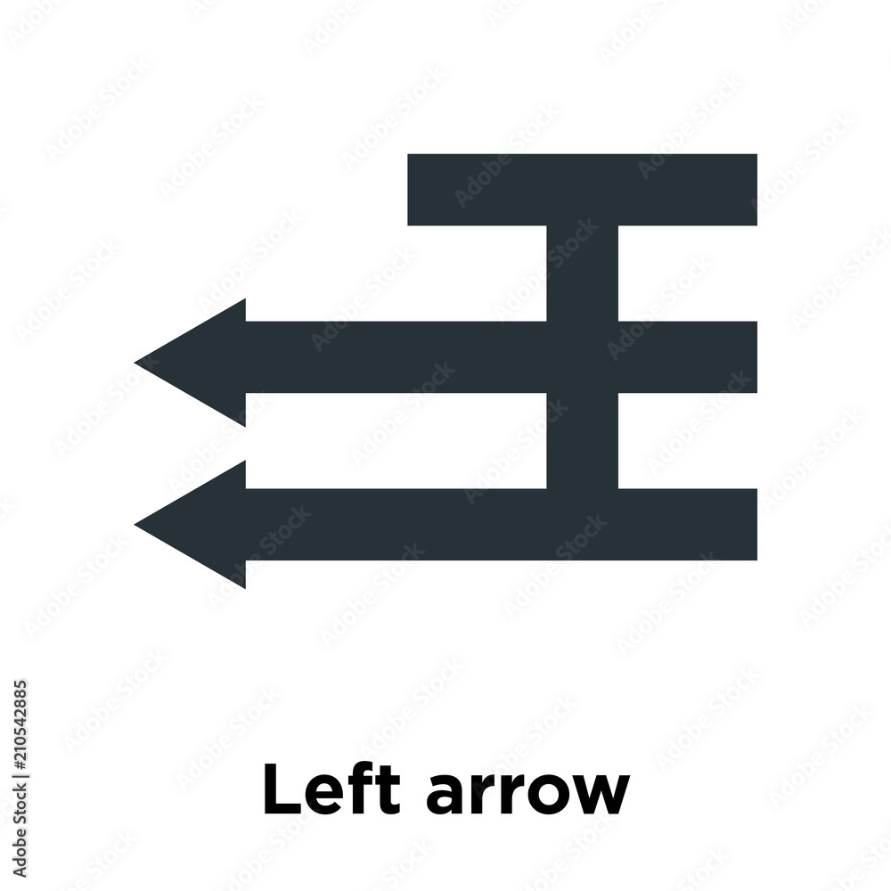 Obraz premium Left arrow icon vector sign and symbol isolated on white background, Left arrow logo concept