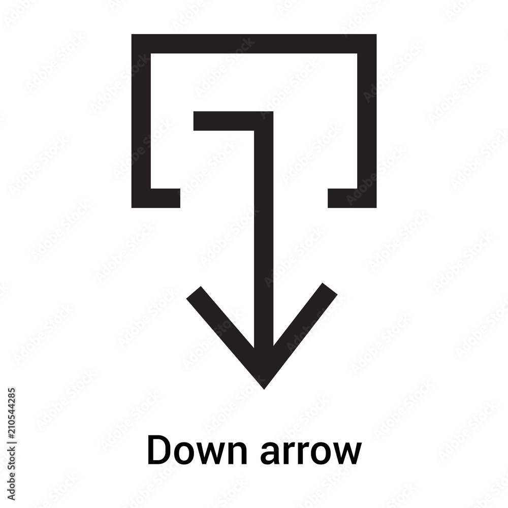 Down arrow icon vector sign and symbol isolated on white background, Down arrow logo concept Down arrow icon vector sign and symbol isolated on white background, Down arrow logo concept