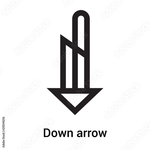 Down arrow icon vector sign and symbol isolated on white background  Down arrow logo concept