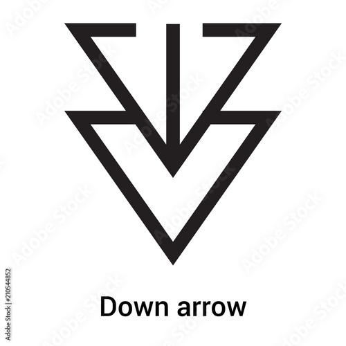 Down arrow icon vector sign and symbol isolated on white background, Down arrow logo concept