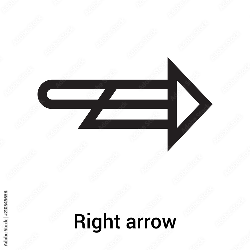 Right arrow icon vector sign and symbol isolated on white background, Right arrow logo concept Right arrow icon vector sign and symbol isolated on white background, Right arrow logo concept