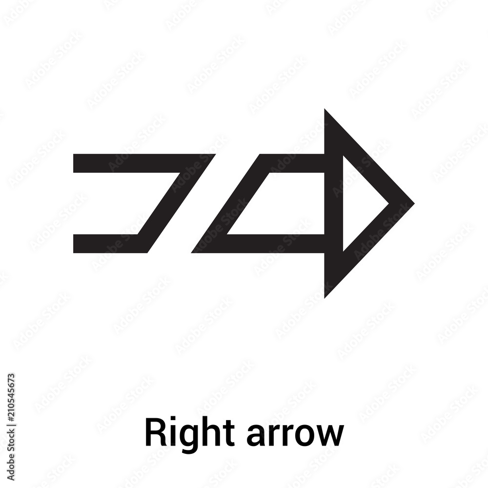 Right arrow icon vector sign and symbol isolated on white background, Right arrow logo concept Right arrow icon vector sign and symbol isolated on white background, Right arrow logo concept