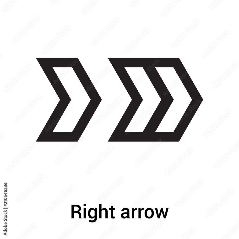 Right arrow icon vector sign and symbol isolated on white background, Right arrow logo concept Right arrow icon vector sign and symbol isolated on white background, Right arrow logo concept