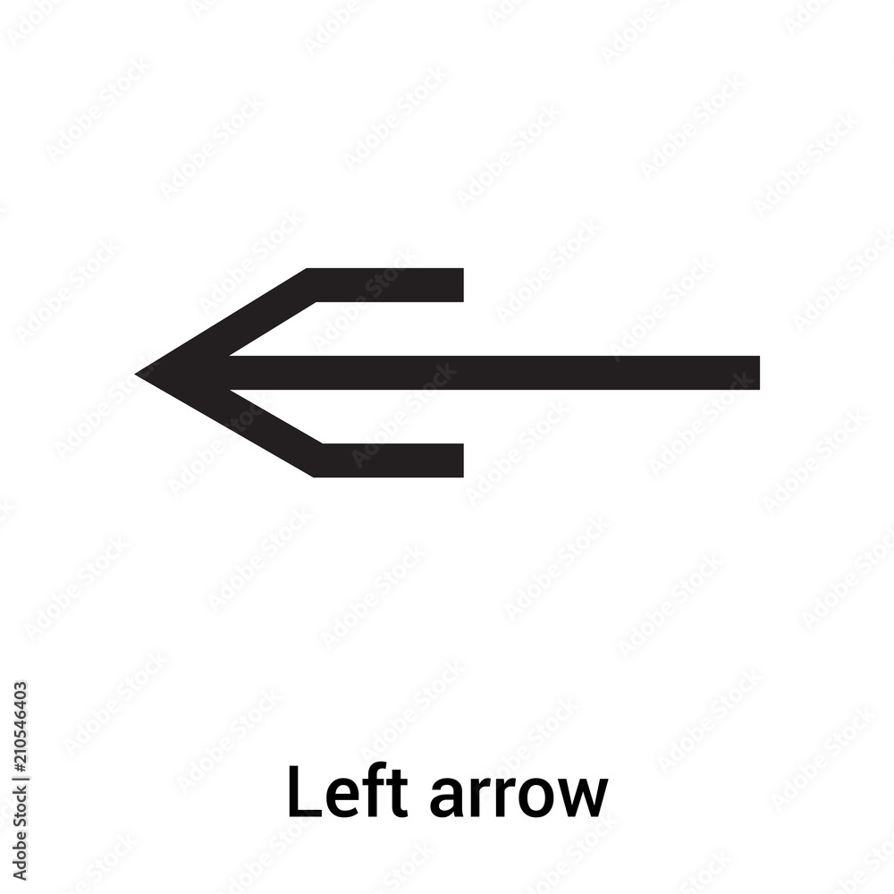 Left arrow icon vector sign and symbol isolated on white background, Left arrow logo concept Left arrow icon vector sign and symbol isolated on white background, Left arrow logo concept
