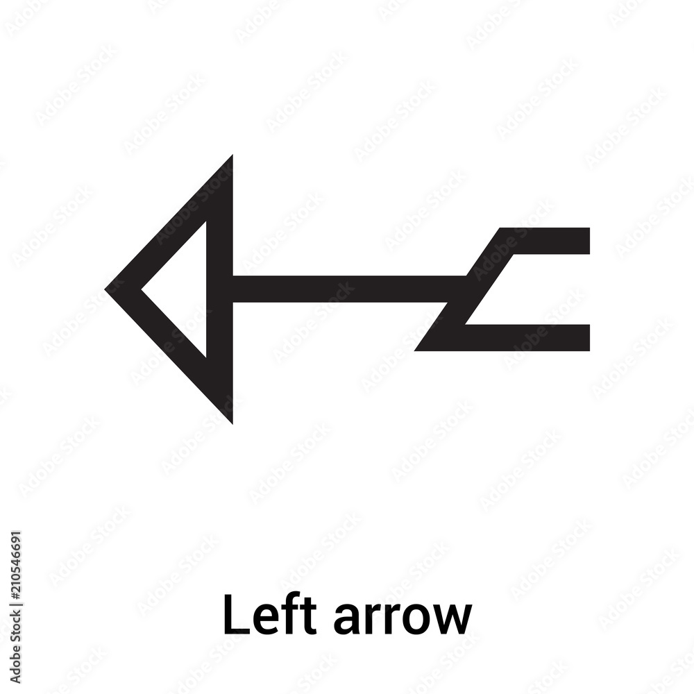 Left arrow icon vector sign and symbol isolated on white background, Left arrow logo concept Left arrow icon vector sign and symbol isolated on white background, Left arrow logo concept