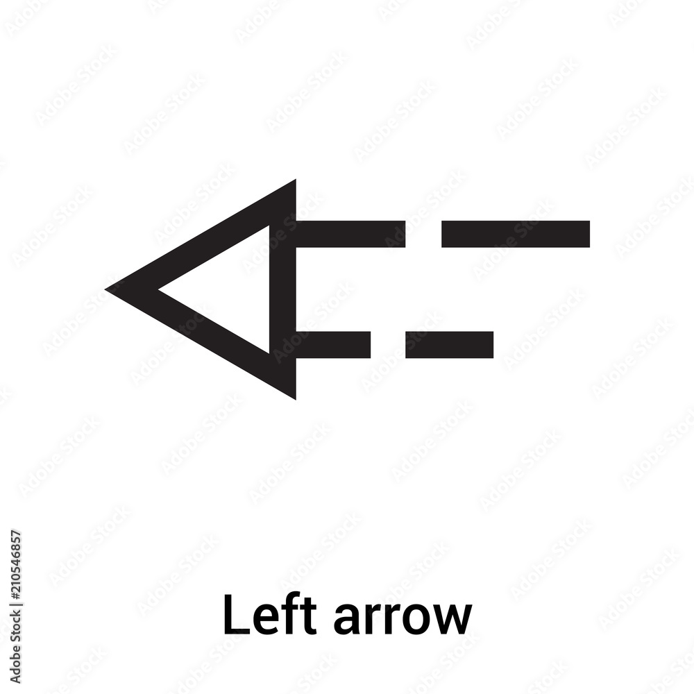 Left arrow icon vector sign and symbol isolated on white background, Left arrow logo concept Left arrow icon vector sign and symbol isolated on white background, Left arrow logo concept