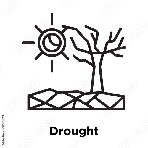 Drought icon vector sign and symbol isolated on white background, Drought logo concept