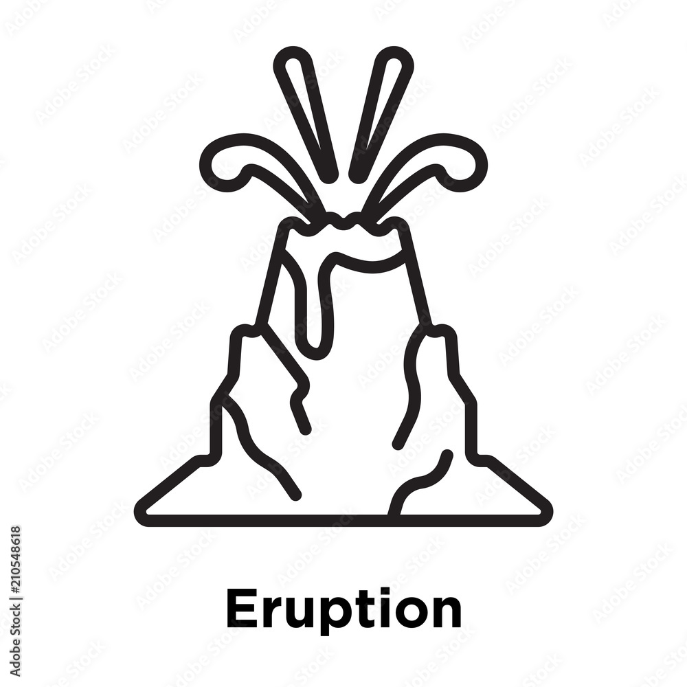 Eruption icon vector sign and symbol isolated on white background, Eruption logo concept Eruption icon vector sign and symbol isolated on white background, Eruption logo concept
