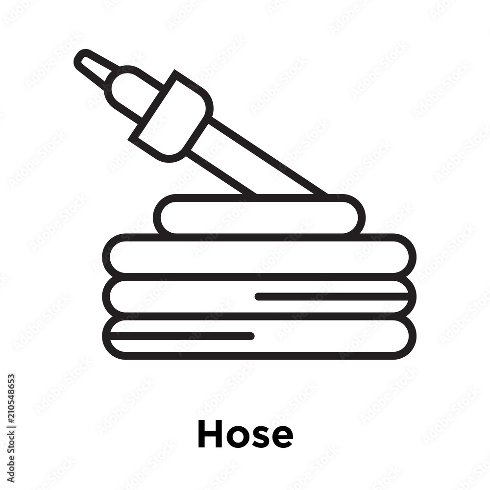 Obraz premium Hose icon vector sign and symbol isolated on white background, Hose logo concept