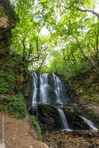 Landscape of Koleshino waterfalls cascade in Belasica Mountain  Novo Selo  Republic of Macedonia