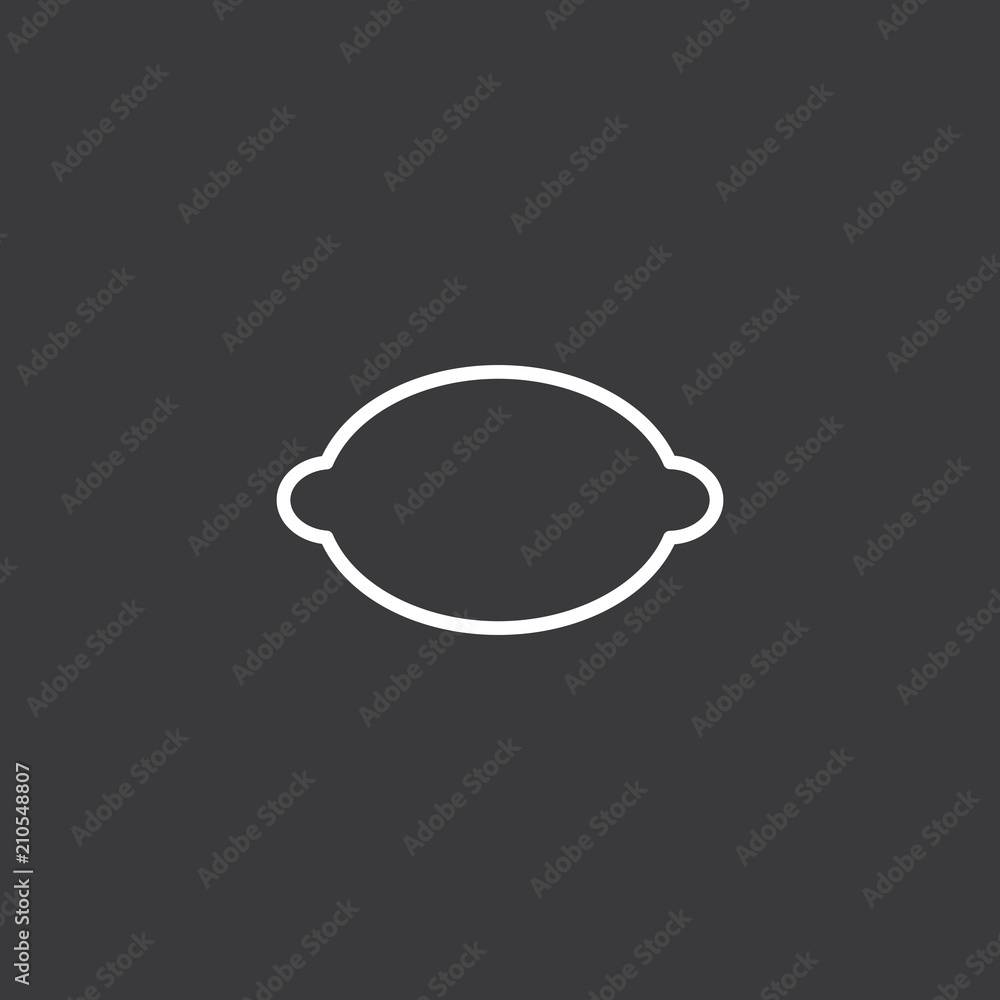 line lemon icon on dark background line lemon icon on dark background