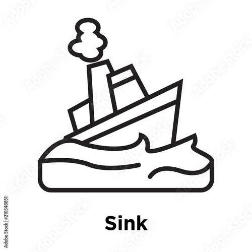 Sink icon vector sign and symbol isolated on white background, Sink logo concept