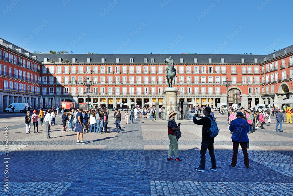 Naklejka premium Plaza Mayor w Madrycie, Hiszpania