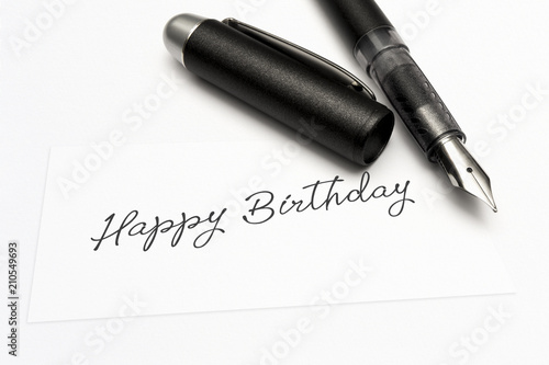 close-up of a greeting card with the sweet word, happy birthday