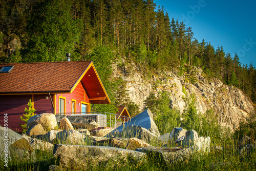 Cottage in the background o...