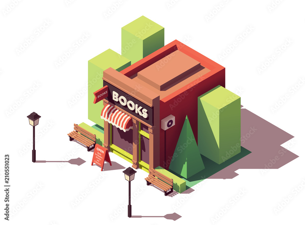 Photography Vector isometric bookshop