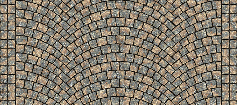 Road curved cobblestone texture 015