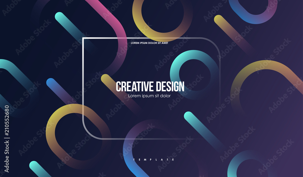 Colorful geometric background. Minimal Abstract Template with Simple shapes. Creative Composition for web and print.