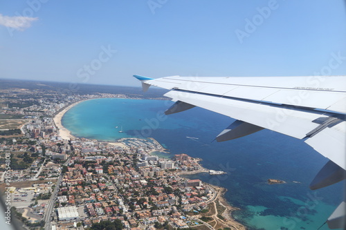 Flugzeug über Palma de Mallorca
