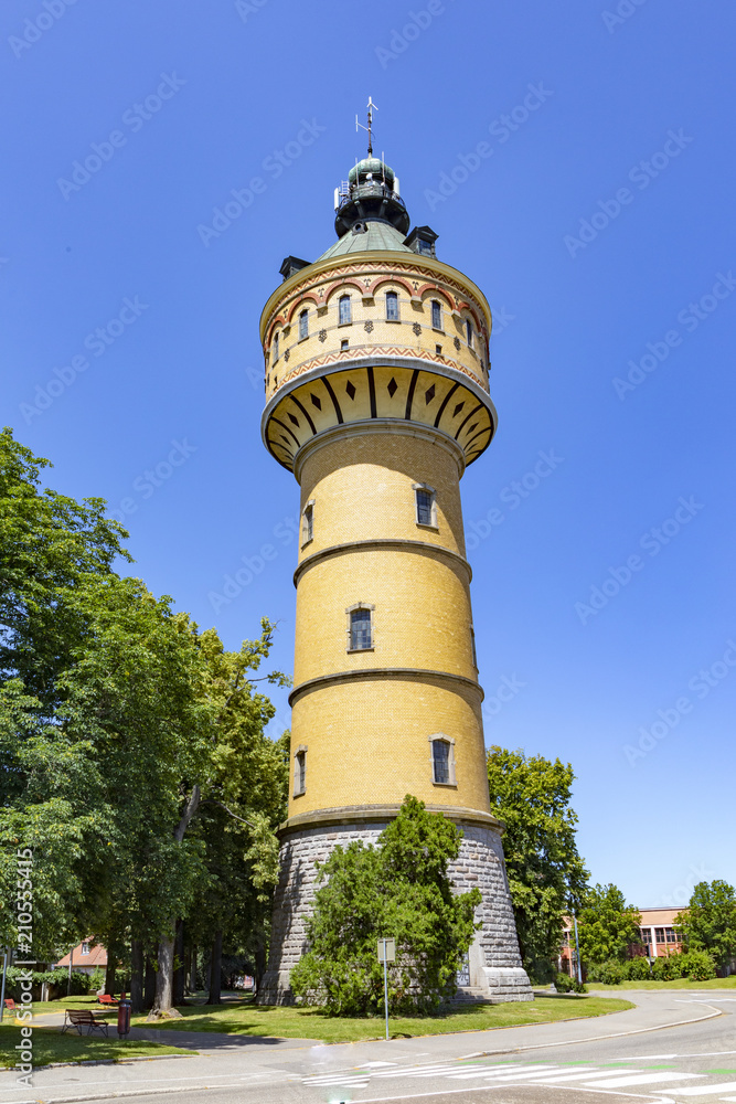 The Wilhelminian water tower, 1906, height 50 m, on the left a blooming horse chestnut The Wilhelminian water tower, 1906, height 50 m, on the left a blooming horse chestnut