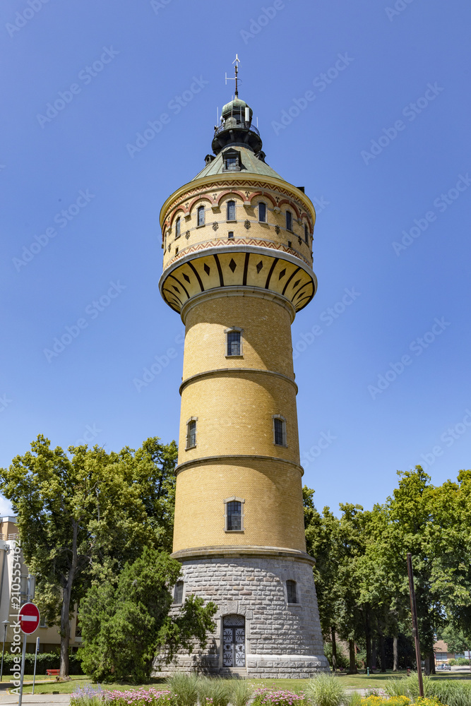 The Wilhelminian water tower, 1906, height 50 m, on the left a blooming horse chestnut The Wilhelminian water tower, 1906, height 50 m, on the left a blooming horse chestnut