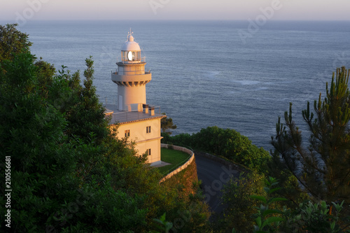 The Igueldo Lighthouse in San Sebastian city, Basque Country, Spain. Photographed at sunrise. © poliki