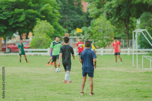 Soccer training for students in afternoon time.