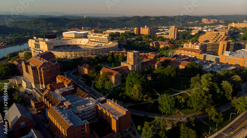 University of Tennessee football stadium and campus in the early morning light photo