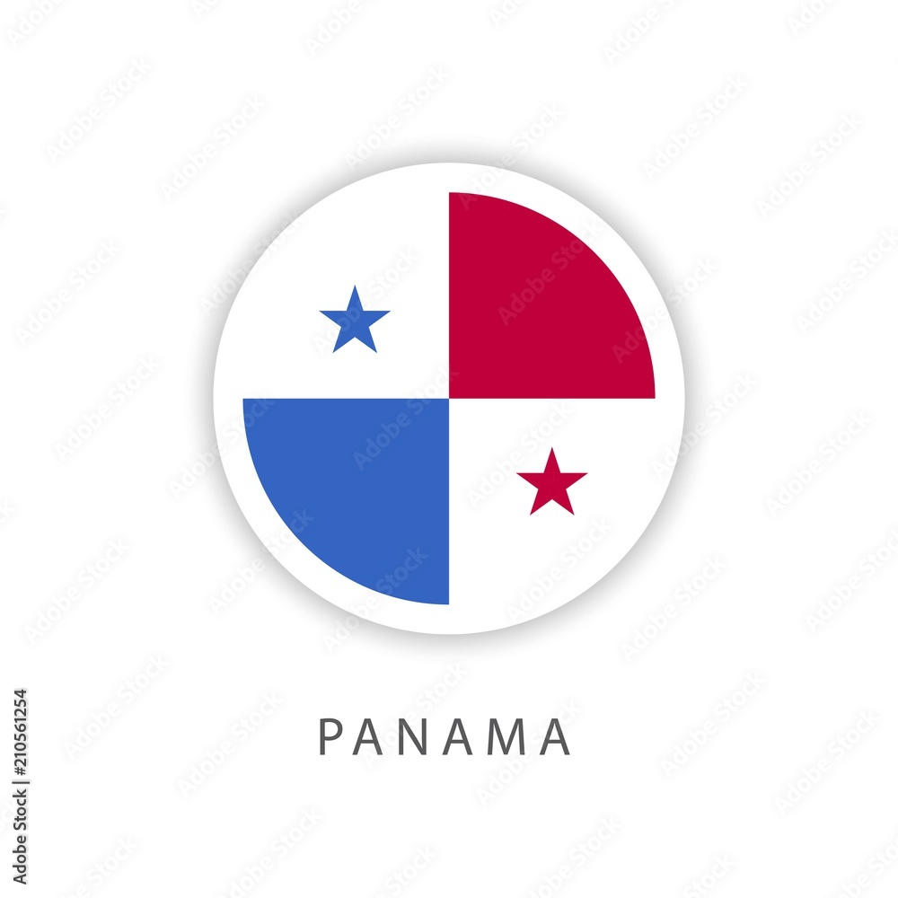 Panama Circle Flag Vector Template Design Illustrator Panama Circle Flag Vector Template Design Illustrator