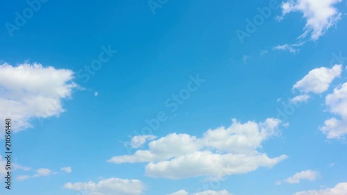 Blue sky with white heap clouds - 4K timelapse