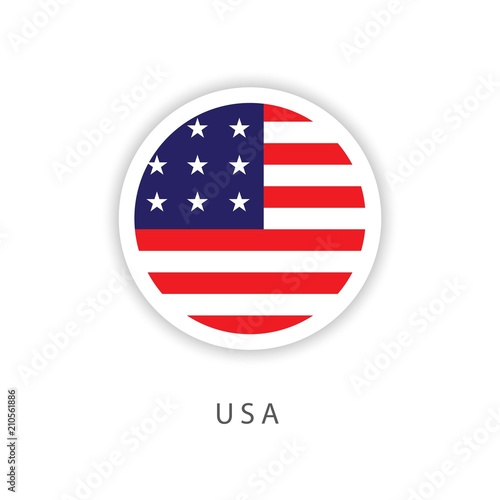 Free Download USA Circle Flag Vector Template Design Illustrator - GFXLoad