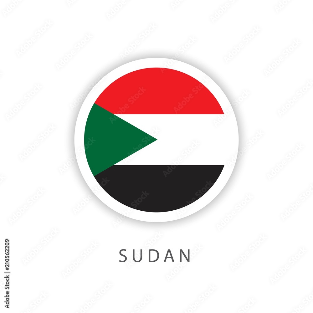 Sudan Circle Flag Vector Template Design Illustrator Sudan Circle Flag Vector Template Design Illustrator