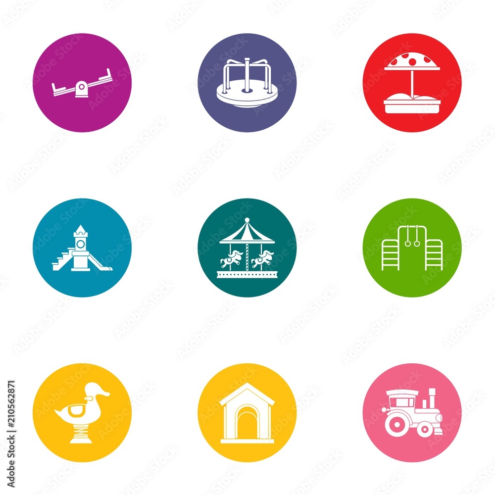 Immature icons set. Flat set of 9 immature vector icons for web isolated on white background Immature icons set. Flat set of 9 immature vector icons for web isolated on white background