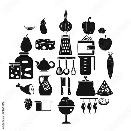 Meat delicacy icons set. Simple set of 25 meat delicacy vector icons for web isolated on white background