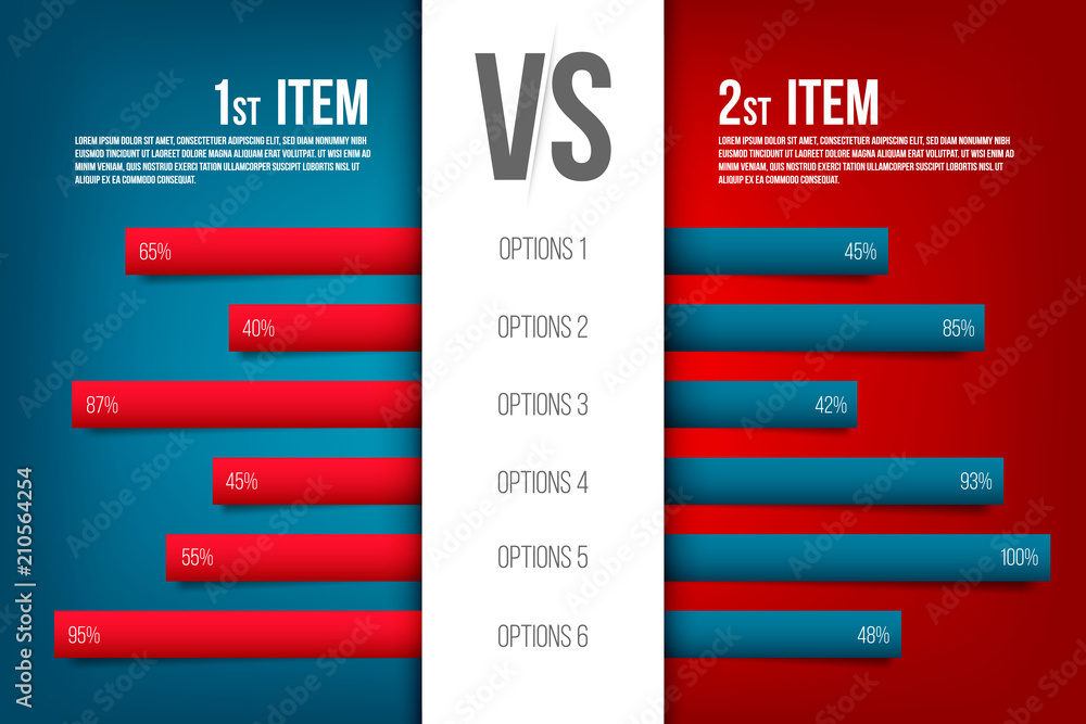 Vecteur Stock Creative vector illustration of service comparison table  isolated on transparent background. Art design. Product info with  description indicators. Abstract concept graphic bars infographic element |  Adobe Stock