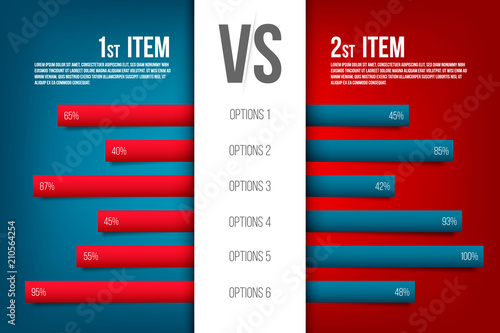 Creative vector illustration of service comparison table isolated on transparent background. Art design. Product info with description indicators. Abstract concept graphic bars infographic element