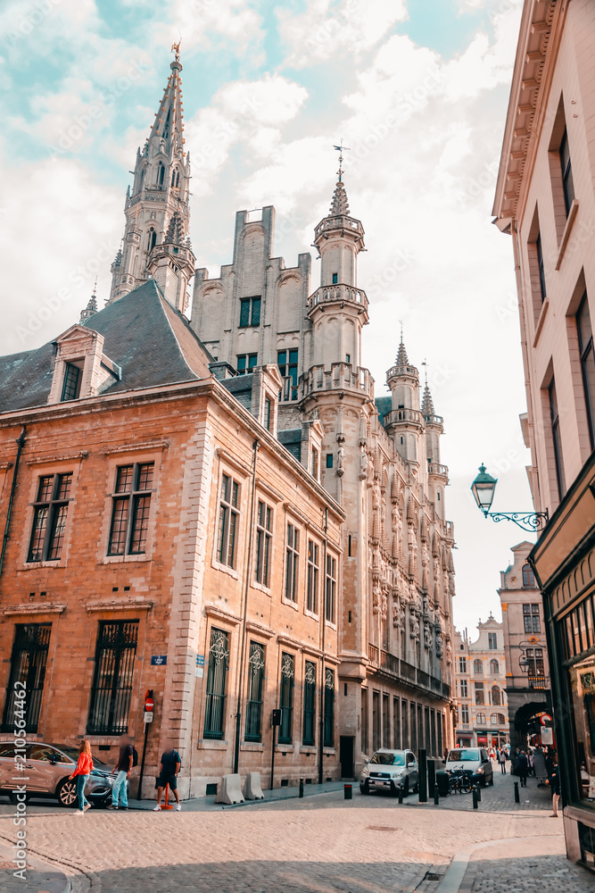 Fototapeta premium beautiful streets of Brussels with ancient architecture