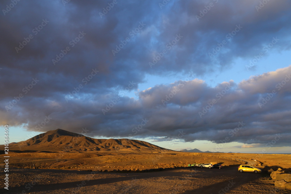 cloudy desert mountains