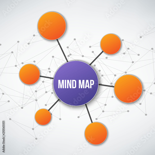 Creative vector illustration of mind map infographic template isolated on transparent background with place for your content. Art design. Abstract concept graphic element