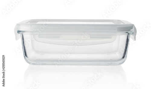 Glass food container isolated
