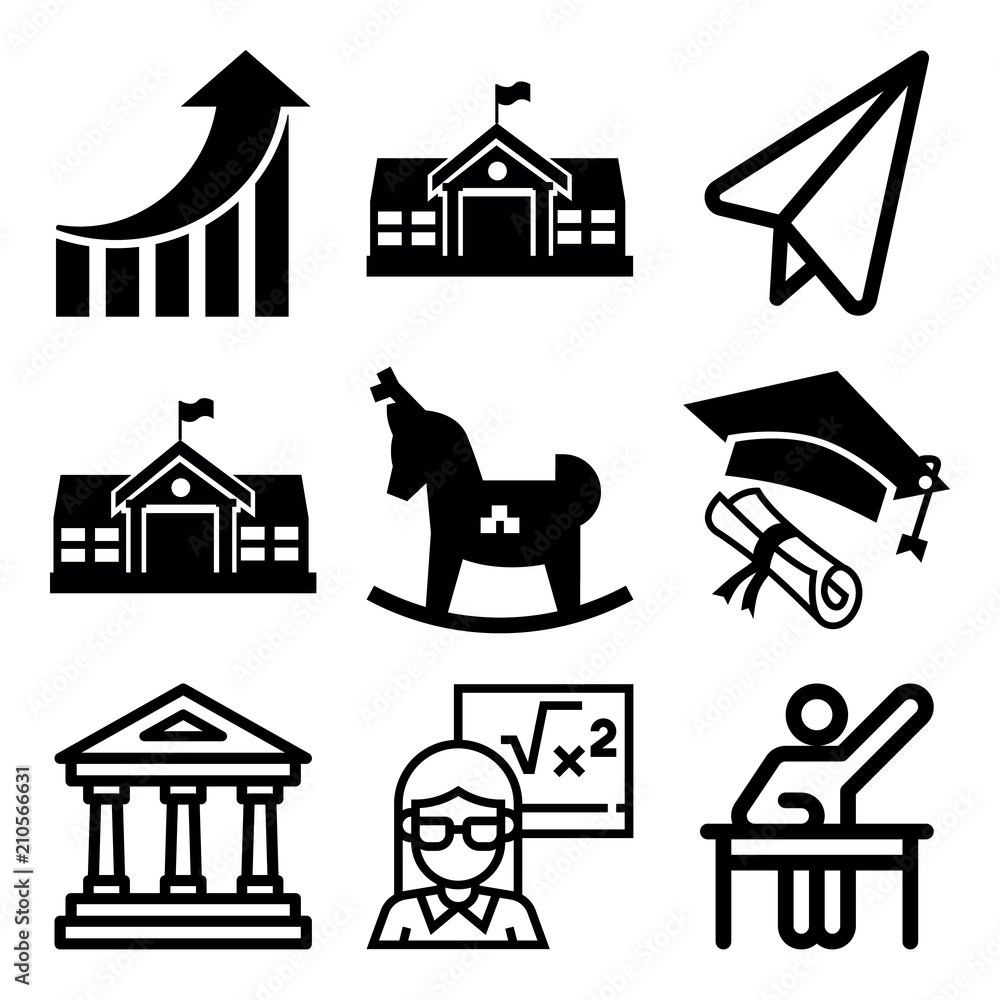Vector icon set about education with 9 icons related to holding, son, learning, women and landmark Vector icon set about education with 9 icons related to holding, son, learning, women and landmark