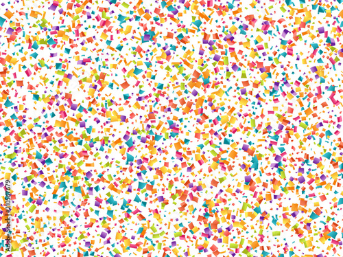 Celebrate pattern background of colored confetti and serpentine